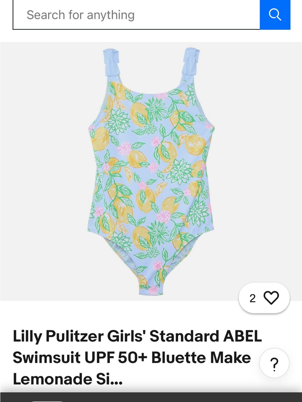 Lilly Pulitzer Bluette Lemon Print One-Piece Swimsuit - Picture 2 of 5